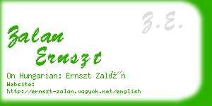 zalan ernszt business card